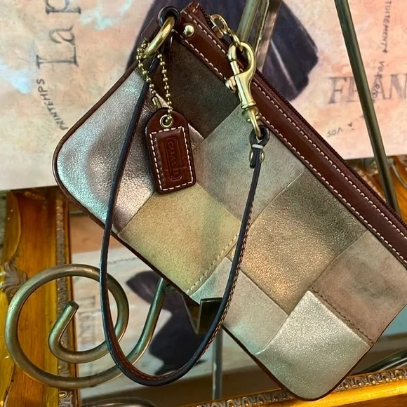 Coach Patchwork Leather Wristlet - Picture 6 of 8